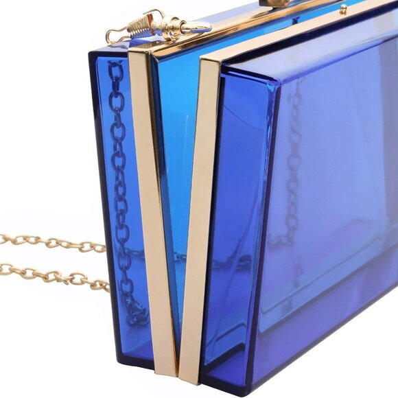 Women Acrylic Transparent Evening Bags Purses Clutch Vintage Banquet Handbag - Picture 5 of 6